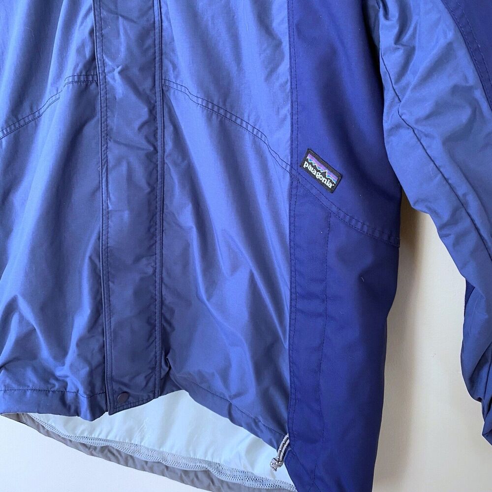 Vintage Patagonia Shell Jacket‎ 90's Men's Small Waterproof Hooded Blue Zipper - Picture 2 of 9